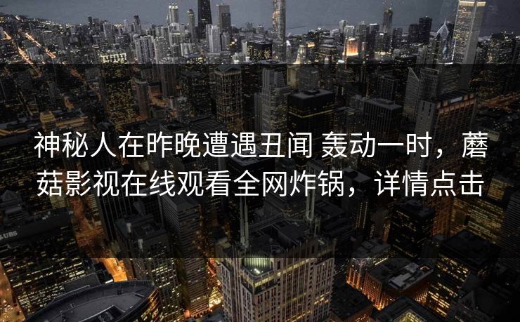 神秘人在昨晚遭遇丑闻 轰动一时，蘑菇影视在线观看全网炸锅，详情点击